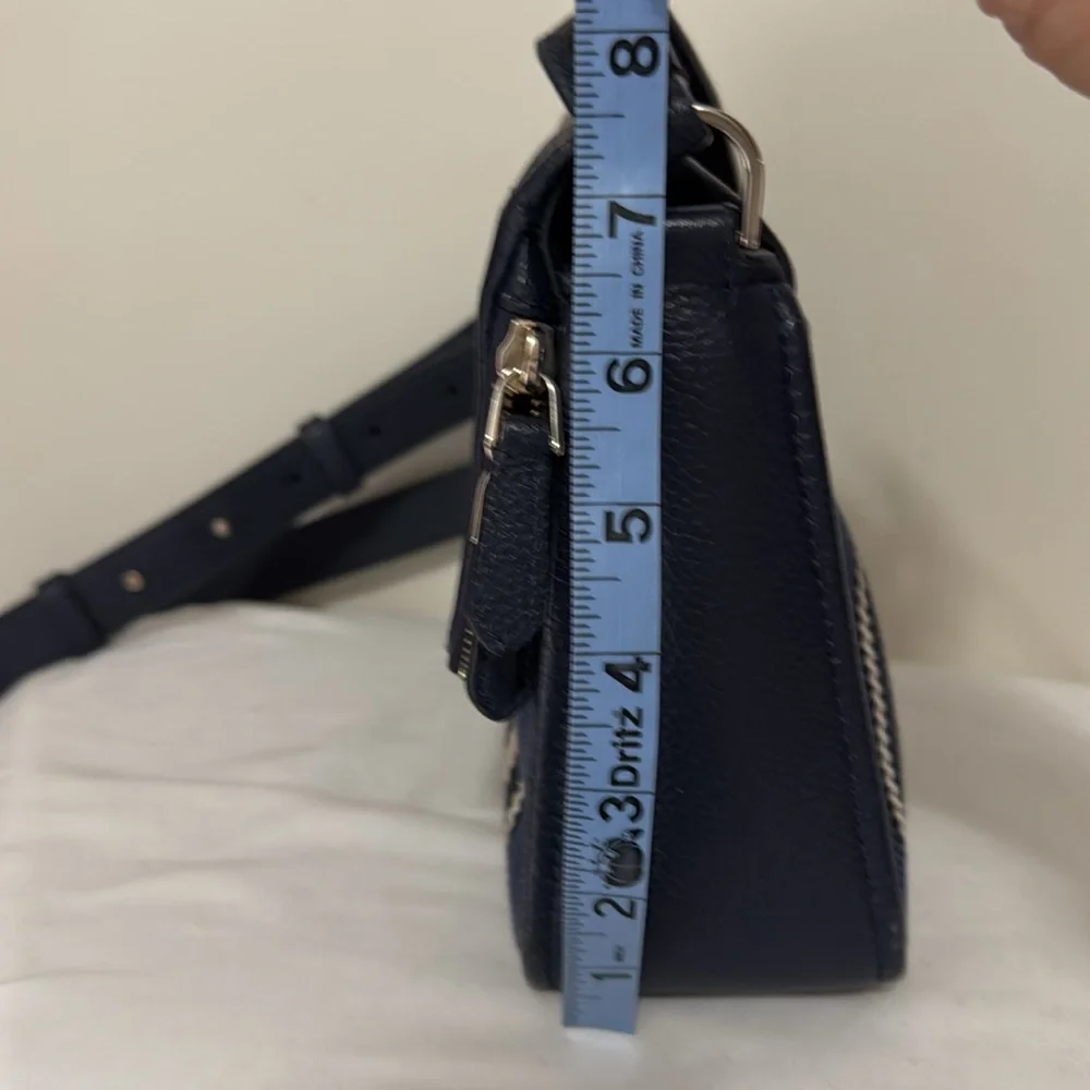 Kate spade Navy & cream leather & canvas crossbody bag